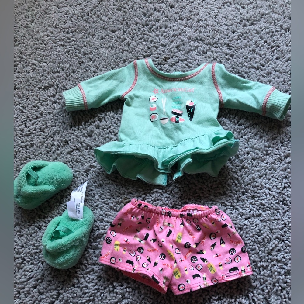 American girl doll sushi pajama set